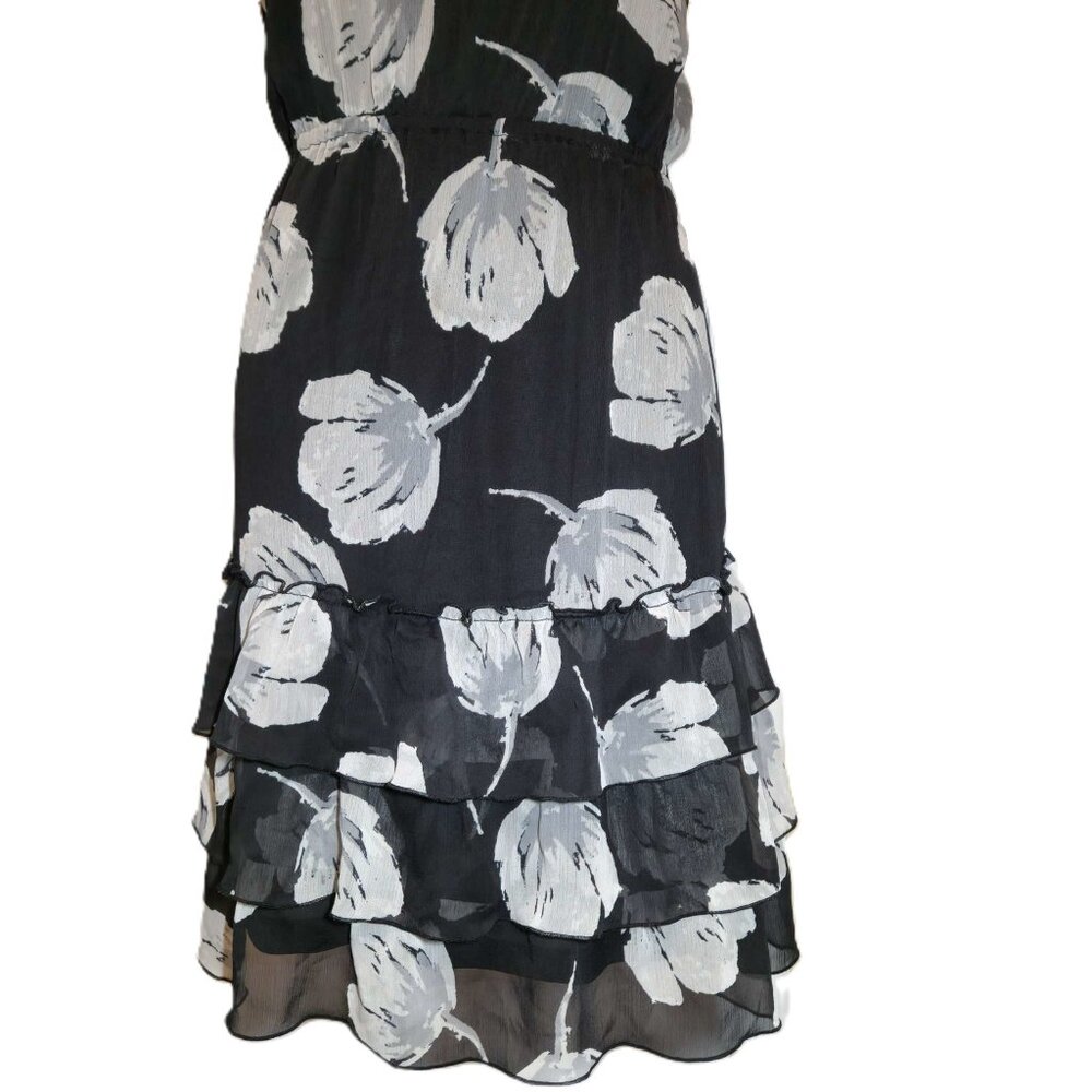 ❤️ 4/$20 Old Navy dress Women's XS Black gray flower Adjustable spaghetti straps - Picture 3 of 13